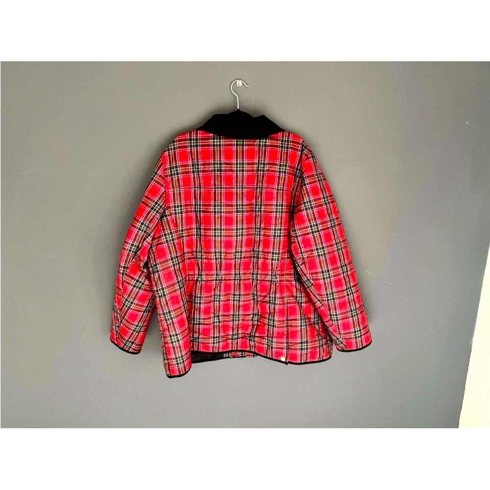 Talbots FALL Red Plaid Tartan Quilted Fall Coat/Jacket MP $39 firm..EUC - Picture 3 of 5